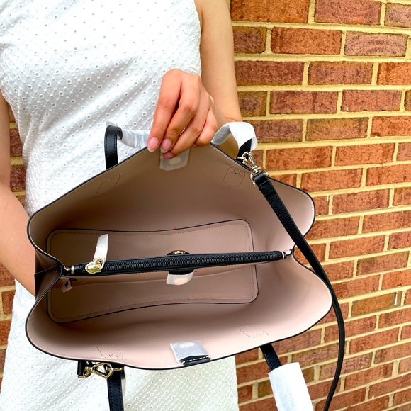 Kate Spade Harper Leather Crossbody Purse In Black